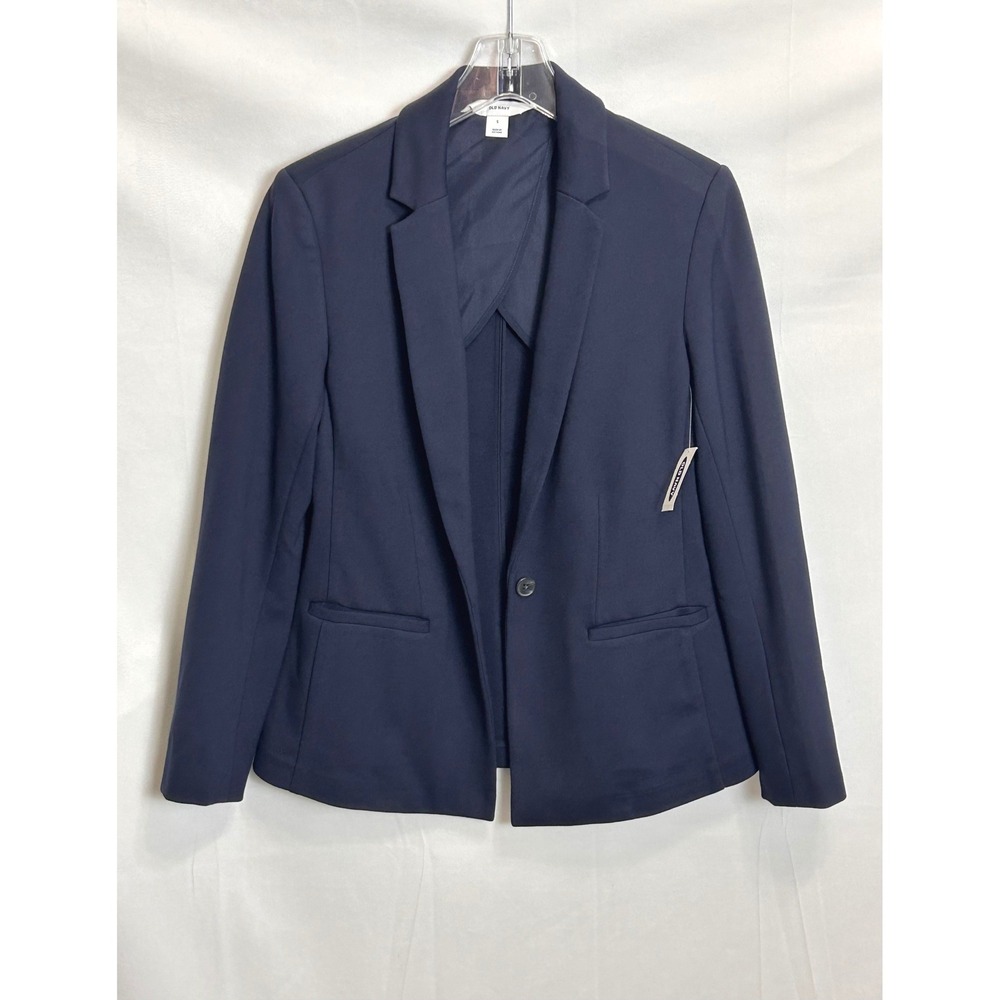 Old Navy Womens Navy Blue Single Button Blazer Jacket Size S NWT - Picture 2 of 12
